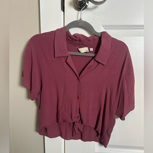 Wilfred burgundy Cropped Blouse